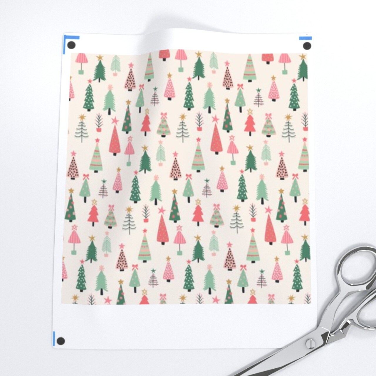 All Christmas Trees Mini Tree Holiday Pink Green Custom Printed Fabric by Spoonflower Various Fabrics by the Yard or Fat Quarter
